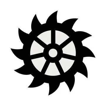 Gear with lightning bolt icon mechanical energy symbol power engine vector .. Stock Illustration