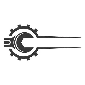  Gear Line Engineering Logo Design Industrial Template Vector Stock Illustration