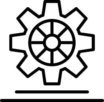 Gear Line Icon Design Stock Illustration