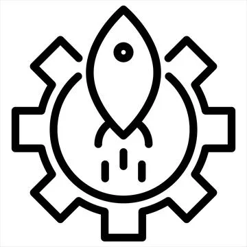 Gear line icon vector illustration isolated on white background Stock Illustration