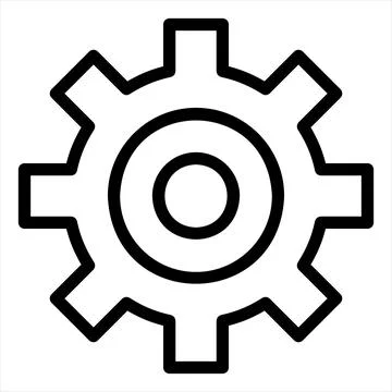 Gear line icon vector illustration isolated on white background Stock Illustration