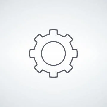 Gear, linear icon. engineering mechanical cogwheel icon. Stock vector Stock Illustration