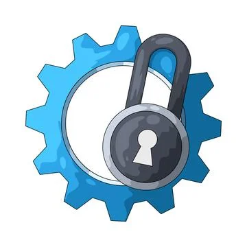 Gear with Lock illustration 스톡 일러스트