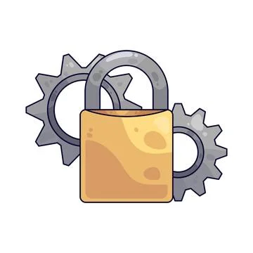 Gear with Lock illustration 스톡 일러스트