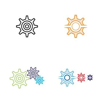 Gear Logo Template vector icon 스톡 일러스트