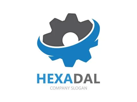 Gear logo vector design. Technology symbol or icon Illustrazione stock