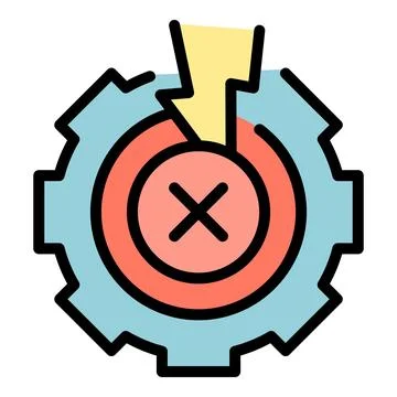 Gear lost connection icon vector flat Illustrazione stock