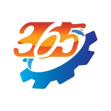 Gear machine 365 infinity logo icon design illustration vector Stock Illustration