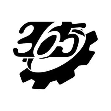 Gear machine 365 infinity logo icon design illustration black Stock-Illustration