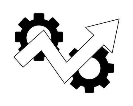 Gear machine with arrow up isolated icon Stock Illustration