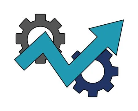 Gear machine with arrow up isolated icon Stock Illustration