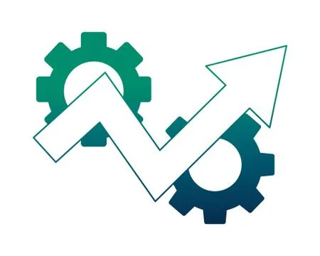 Gear machine with arrow up isolated icon 스톡 일러스트