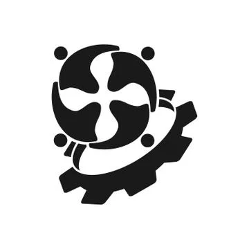 Gear Machine Commitment Teamwork Together Black Logo イラスト素材