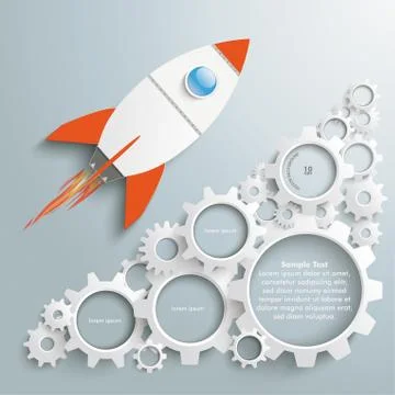 Gear machine growth rocket Stock Illustration
