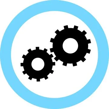 Gear Machine Icon in Flat Style. Vector Illustration. Stock Illustration
