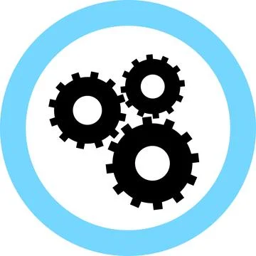 Gear Machine Icon in Flat Style. Vector Illustration. Illustrazione stock