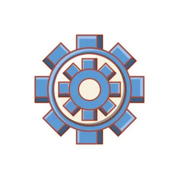 Gear machine isolated icon 스톡 일러스트