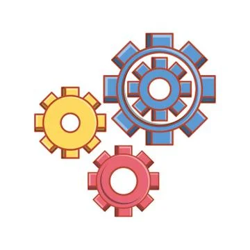 Gear machine isolated icon Stockillustratie