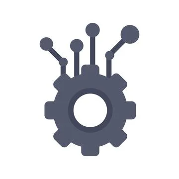 Gear machine learning icon flat isolated vector イラスト素材