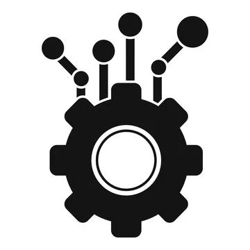 Gear machine learning icon, simple style 스톡 일러스트