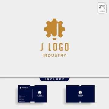 Gear machine logo initial j industry vector icon design isolated Stock Illustration
