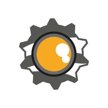 Gear machine part technology metal icon. Vector graphic Stock Illustration