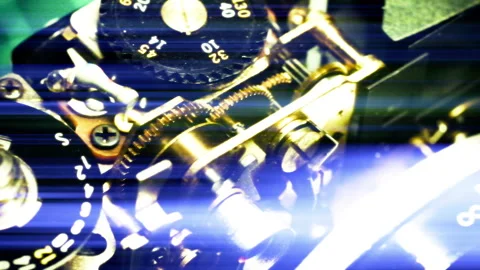 Gear machine slow motion shooting effect Stock Footage 130482001