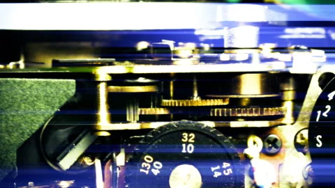 Gear machine slow motion shooting effect Stock Footage 130482319