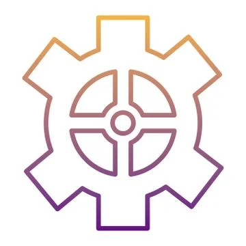 Gear machine work gradient line style icon Stock Illustration