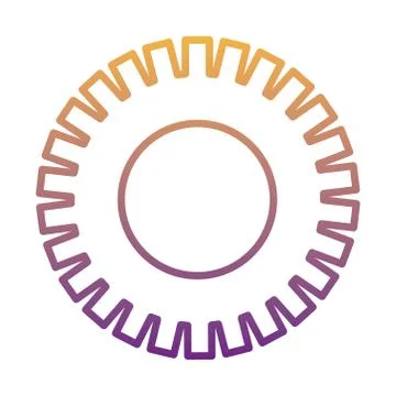 Gear machine work gradient line style icon Stock Illustration