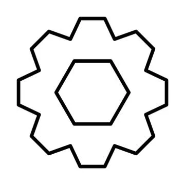 Gear machine work line style icon Illustrazione stock