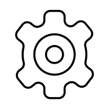 Gear machine work line style icon Stock Illustration