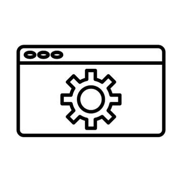 Gear machine work in webpage template line style icon Stock Illustration