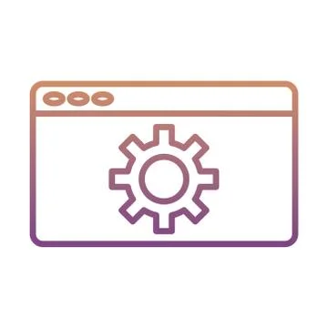 Gear machine work in webpage template gradient line style icon Illustrazione stock