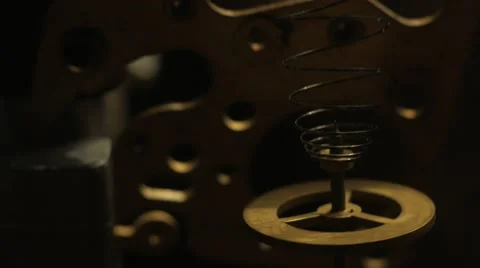 Gear macro shooting . clockwork, cogwheel mainspring Video stock 67417438