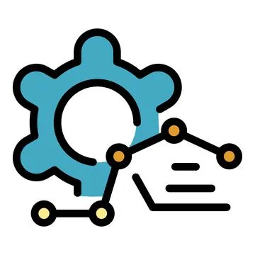 Gear management graph icon vector flat イラスト素材