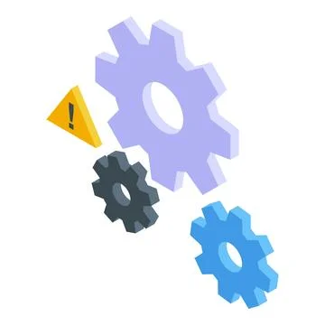 Gear marketing solution icon isometric vector. Data document Stock Illustration
