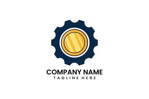 Gear mechanical engineering coin logo template イラスト素材
