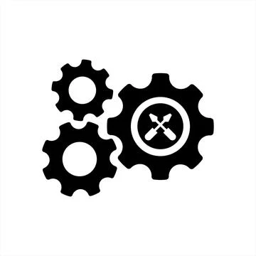 Gear mechanism and settings vector icon Stock Illustration