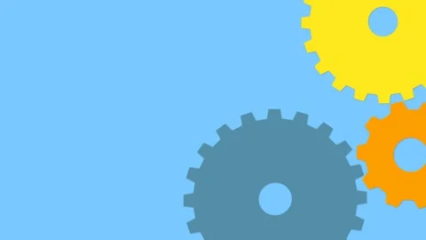 Gear Mechanism Animation Background with Copy Space Stock Footage 341432142