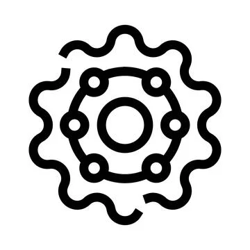Gear mechanism icon representing interconnected settings and technology Illustrazione stock