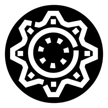 Gear mechanism icon symbolizing engine settings and process Stock Illustration