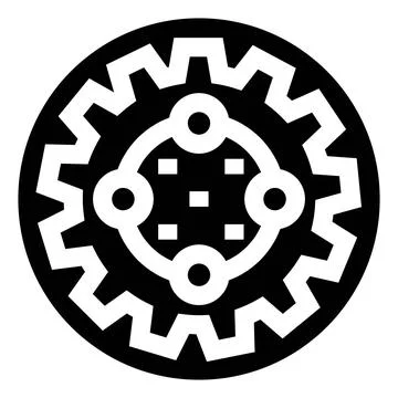 Gear mechanism representing network connection and data sharing Stock Illustration