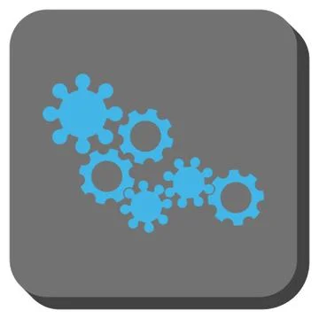 Gear Mechanism Rounded Square Button 스톡 일러스트
