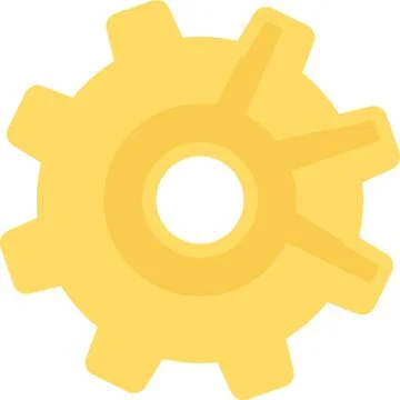 Gear Mechanism School Flat Solid Tech Icon Illustrazione stock