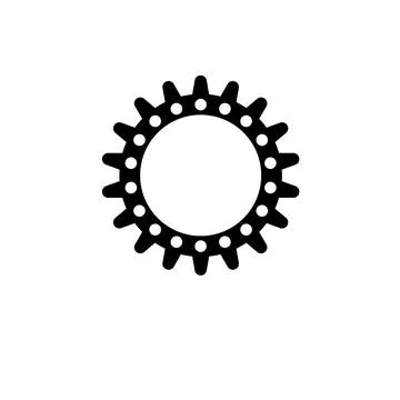 Gear, Mechanism Solid Flat Vector Icon Isolated on White Background 스톡 일러스트