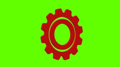 Gear mechanism work red set icon 3d illustration rotation Stock Illustration