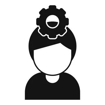 Gear memory support icon simple vector. Education health Stock Illustration