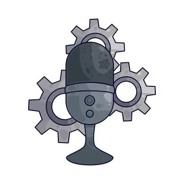 Gear with Microphone illustration 스톡 일러스트