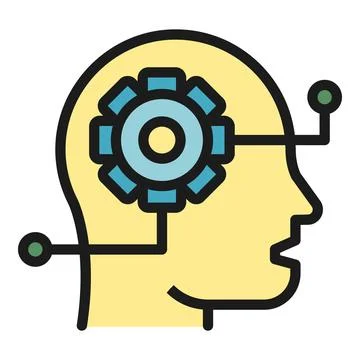 Gear mind icon vector flat Stock Illustration